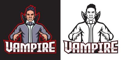 vampier esport logo mascotte ontwerp vector