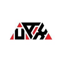 uax driehoek brief logo ontwerp met driehoekige vorm. uax driehoek logo ontwerp monogram. uax driehoek vector logo sjabloon met rode kleur. uax driehoekig logo eenvoudig, elegant en luxueus logo. uax