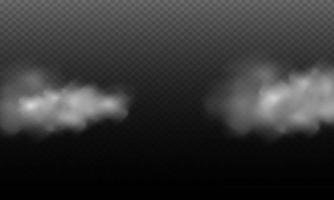 witte vector bewolking, mist of rook op donkere geruite achtergrond.