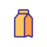 melk in de doos pictogram vector. geïsoleerde contour symbool illustratie vector