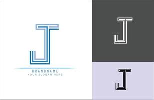 monogram alfabet letter j logo, geschikt voor logo's, titels en headers vector