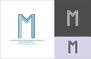 monogram alfabet letter m logo, geschikt voor logo's, titels en headers vector