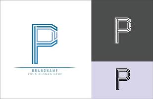 monogram alfabet letter p logo, geschikt voor logo's, titels en headers vector