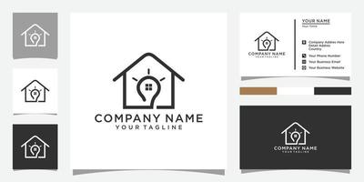lamp logo pictogram ontwerp met home vector concept.