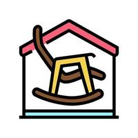 schommelstoel in huis kleur pictogram vectorillustratie vector
