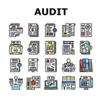 zakelijke financiën audit collectie iconen set vector