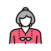 oudere vrouw oma kleur pictogram vectorillustratie vector