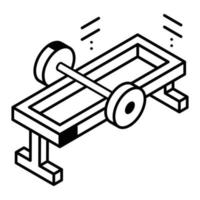 isometrisch pictogram dat het concept van bodybuilding weergeeft vector