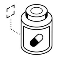 voedingssupplementpictogram in isometrisch vectorontwerp vector