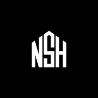 nsh brief design.nsh brief logo ontwerp op zwarte achtergrond. nsh creatieve initialen brief logo concept. nsh brief design.nsh brief logo ontwerp op zwarte achtergrond. n vector