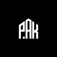 pak brief logo ontwerp op zwarte achtergrond. pak creatieve initialen brief logo concept. pak brief ontwerp. vector