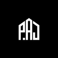 paj brief logo ontwerp op zwarte achtergrond. paj creatieve initialen brief logo concept. paj brief ontwerp. vector