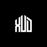 xud brief logo ontwerp op zwarte achtergrond. xud creatieve initialen brief logo concept. xud brief ontwerp. vector