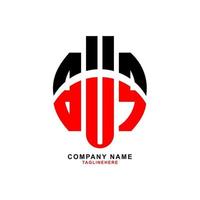 creatief buq letter logo-ontwerp met witte achtergrond vector