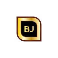 bj letter cirkel logo-ontwerp met gouden kleur vector