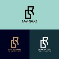 creatieve br, rb letter logo vector ontwerp met drie kleuren