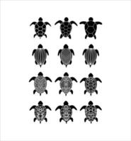 silhouet zeeschildpad collectie vector