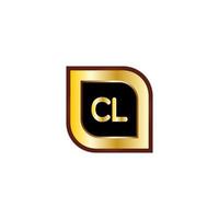 cl letter cirkel logo-ontwerp met gouden kleur vector