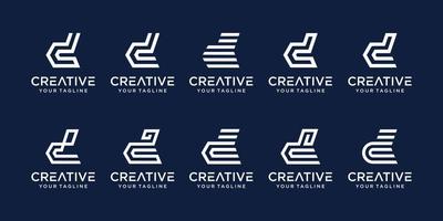 set van abstracte eerste letter d logo sjabloon. pictogrammen voor zaken van mode, digitaal, technologie, vector