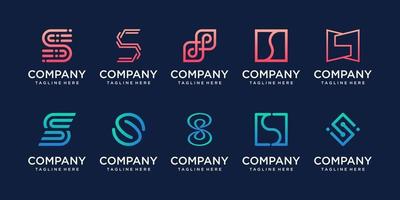 set collectie eerste letter ss logo ontwerpsjabloon. pictogrammen voor zaken van mode, sport, auto's, digitale technologie. vector