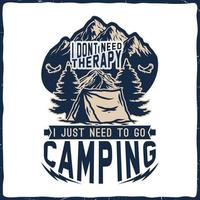 camping wandelen t-shirt ontwerp retro vintage typografie illustratie om af te drukken vector