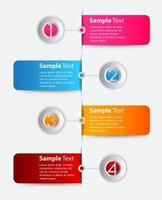 kleurrijke 4-stappen infographic vector