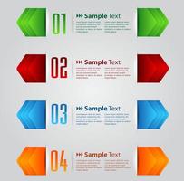 kleurrijke 4-stappen infographic vector