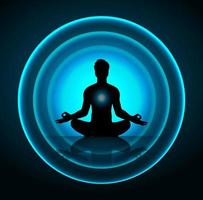 meditatie yoga met menselijk silhouet vector