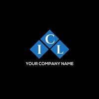 ICL brief logo ontwerp op zwarte achtergrond. icl creatieve initialen brief logo concept. icl-briefontwerp. vector