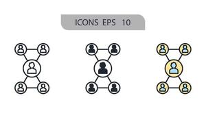 verbindingspictogrammen symbool vectorelementen voor infographic web vector