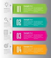 kleurrijke 4-stappen infographic vector