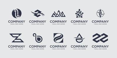 set collectie eerste letter z logo ontwerpsjabloon. iconen voor zaken van mode, sport, eten en drinken. vector