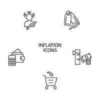 inflatie pictogrammen instellen. inflatie pack symbool vector-elementen voor infographic web vector