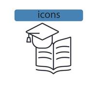 leren pictogrammen symbool vectorelementen voor infographic web vector