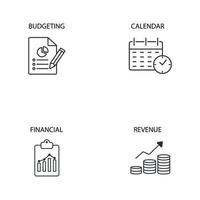 fiscale jaar pictogrammen instellen. fiscale jaar pack symbool vector-elementen voor infographic web vector