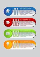 kleurrijke 4-stappen infographic vector