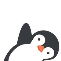 schattig hoofd pinguïn cartoon icoon vector