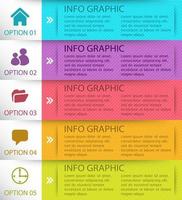 kleurrijke 5-stappen infographic vector