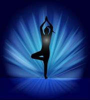 meditatie yoga met menselijk silhouet vector