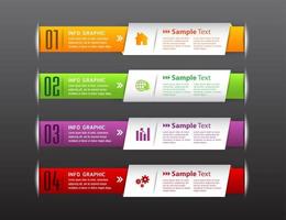 kleurrijke 4-stappen infographic vector