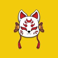 japans kitsune-masker, vectorillustratie eps.10 vector