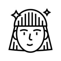 vrouw na keratine gebruikte lijn pictogram vectorillustratie vector