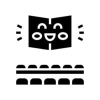 leeskamer boeken in bibliotheek glyph pictogram vectorillustratie vector