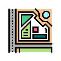 tuin locatie op kaart kleur pictogram vectorillustratie vector