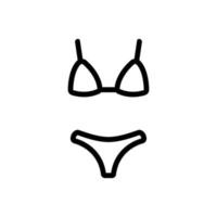 effen bikini badpak pictogram vector overzicht illustratie