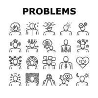 psychologische problemen collectie iconen set vector