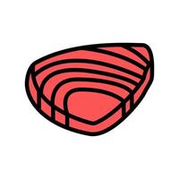 tonijn vlees filet kleur pictogram vectorillustratie vector