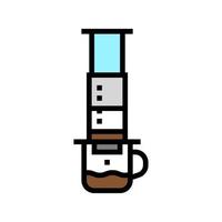 aeropress koffie apparatuur kleur pictogram vectorillustratie vector