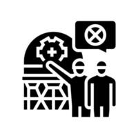 ontmanteling verwerking glyph pictogram vectorillustratie vector