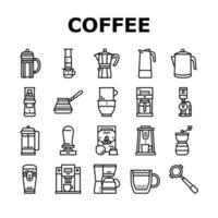 koffiezetapparaat en accessoire pictogrammen instellen vector
